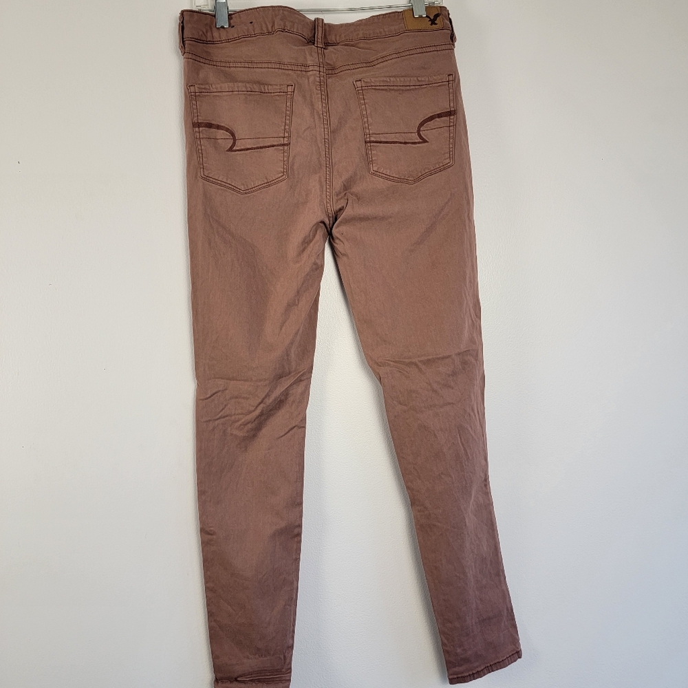 American Eagle Distressed Jeans Zipper Pockets Hi-Rise Jegging Super Stretch 10 - Picture 7 of 11